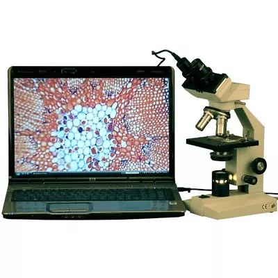 AmScope 1000X Vet High Power Binocular Microscope + 2MP USB Digital Camera • $205.99