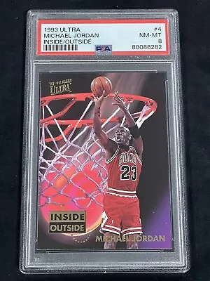 Michael JORDAN 1993 Ultra INSIDE OUTSIDE #4 Insert New PSA 8 NM-MT '93 Chicago • $25.99