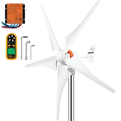 $128.44 • Buy VEVOR Wind Turbine Generator Kit 12V Wind Power Generator 400W W/MPPT 5 Blades