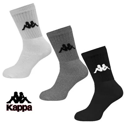 Kappa Socks 3 Pairs Mens Womens Crew Ankle Cotton Sports Sock Size UK 2-11 • £6.75