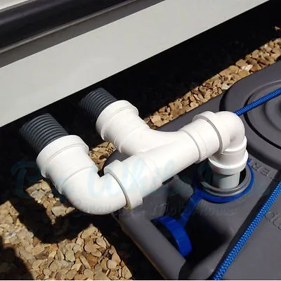 Double Caravan Waste Water Outlet Hose Pipe Adapter Use With Waste Hog / Master • £10.95