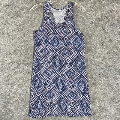 SmartWool Womens Merino Dress Size M Medium Blue Geometric Print Scoop Neck • $29.97