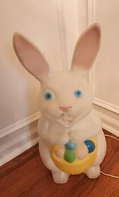 Rabbit Bunny Blow Mold Easter LIGHTS UP WORKS Vintage 22  • $60