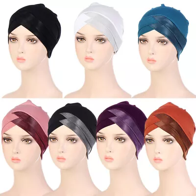 Inner Hijab Cap Silk Turban Indian Hat Forehead Cross Stretch Muslim Islamic * • $3.46