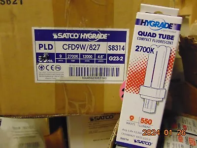 2 LOT S8314 TUBE COMPACT CFL CFD9W/9827 9W 2-Pin G23 T4 2700k BULB • $11