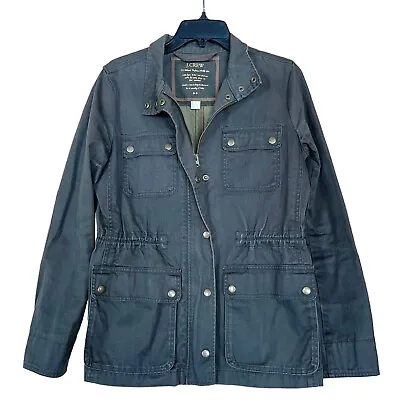 J. Crew Gray Waxed Cotton S Small Relaxed Boyfriend Field Jacket • $27.99