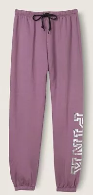 Victoria's Secret LARGE *PINK* EVERYDAY LOUNGE CLASSIC PANT Mauve Ice Foil Logo • $46.49