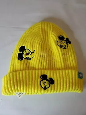 Disney Artist Series Adult Beanie Yellow Mickey Minnie Mouse Bright Cool Used • $11.98