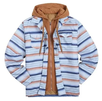 Men Long Sleeve Padded Hooded Warm Winter Jacket / Multicolor/XL • $49.99