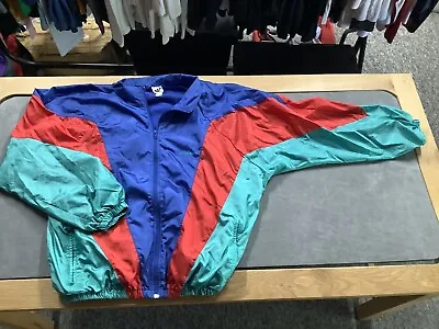 £50 • Buy Adidas 1980’s Retro Tracksuit Top Shell Suit Vintage 80’s Sports Jacket Vgc L