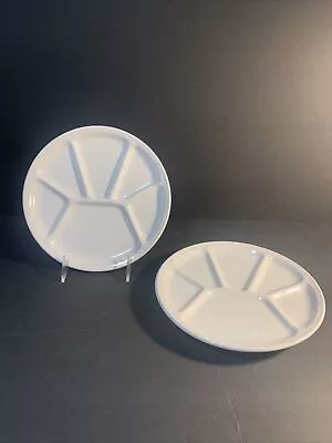 Pair Of  8.5  Divided White Fondue Plates   Williams Sonoma VARAGES France • $9.99