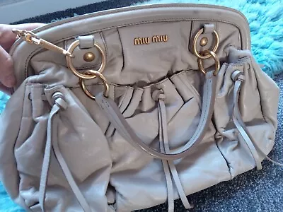 Miu Miu Soft Leather Tote/Crossbody With Shoulder Strap Gold Hardware In VGC  • £55