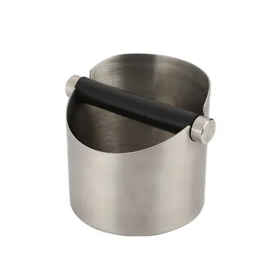 $48.62 • Buy Knock Box Silver Coffee Barista Bin Round Shape Espresso Grind Waste Tamper Bin