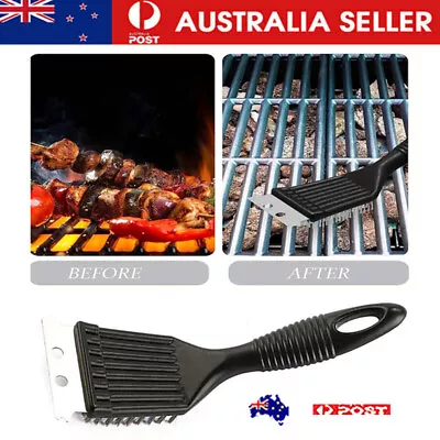 BBQ Grill Cleaning Brush Wire Bristles With Scraper Universal Fit Cleaner • $10.59