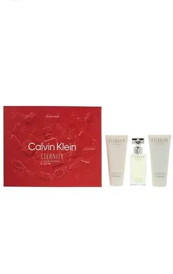 Calvin Klein Eternity Gift Set 50mls Edp Body Lotion S/gel New Free P&p  • £47.99
