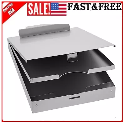 Metal Clipboard Case Paper Storage Box Aluminum Form Holder Self-Locking Student • $29.99