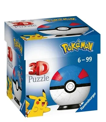 Pokémon 3D Puzzle Great Ball 54 Piece  From Ravensburger Jigsaws Ages 6+ • £0.99