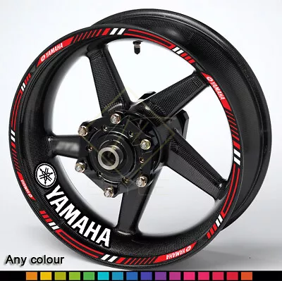 YAMAHA Motorcycle Wheel Decals Rim Stickers YZF MT R1 R6 R7 Stripes Any Colour • £15.49