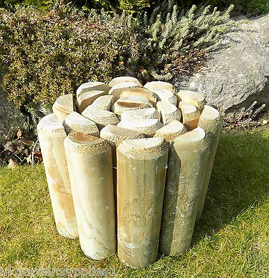 Log Roll Border Edging Wooden Garden Flower Bed Lawn Path Edge 200mm High  • £10.11