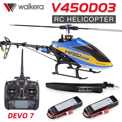$342 • Buy Walkera V450D03 6CH 3D 6-Axis Single Blade Helicopter Devo7 Transmitter 2Battery