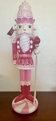 Peppermint Square Jumbo Resin Pink Candy Nutcracker 22  Valentine's Day ❤️❤️ NWT • $99