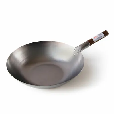 Hancock 14  Flat Based Carbon Steel Wok - Commercial Quality • £21.95