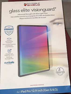 ZAGG Invisible Shield Glass Elite Visionguard+ For IPad Pro 12.9-inch Gen 5/4/3 • $30