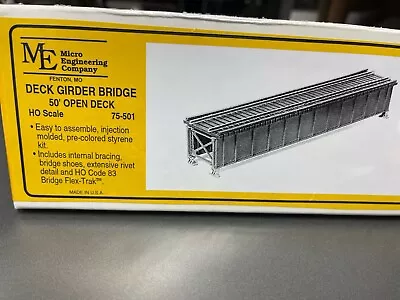 Micro- Engineering #75-501 HO SCALE DECK GIRDER BRIDGE 50' OPEN DECK • $14.35