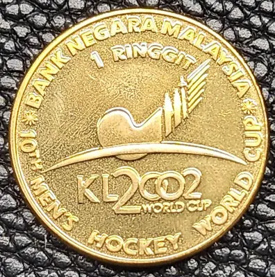 2002 Malaysia 1 Ringgit Coin - Hockey World Cup - KM# 165 - UNC - # 28567 • $19.57