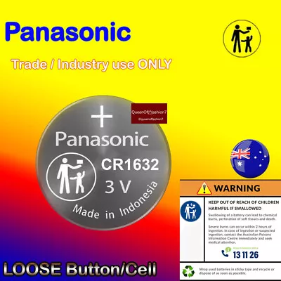 2 X Panasonic CR1632 Battery Loose Packing Lithium Cell Button Batteries Local • $4.59