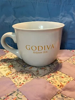 White & Gold Godiva Belgium Oversize Cup Mug Soup Cup Microwave Dishwasher Safe • $6