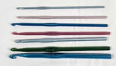 Vintage Lot Of 7 Mixed Boye Susan Bates Crochet Hooks USA Made D F G H I J K • $36.95