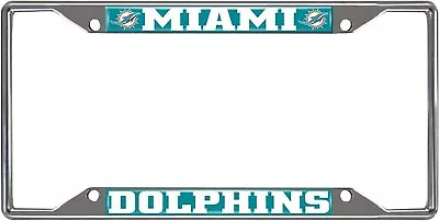 Miami Dolphins Premium Metal License Plate Frame Chrome Tag Cover 12x6 Inch • $19.79