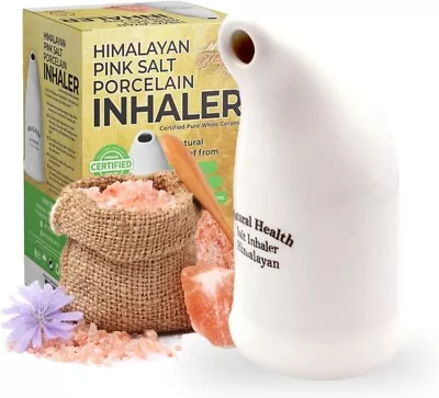 Salt Inhaler With 100% Pure Himalayan Salt Crystals 300 Gm In High Quality White • £14.99