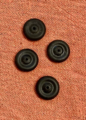 4 ORIGINAL Vintage Black RUBBER TIRES 11/16  Tootsietoy Barclay Slush Cast Toy • $6.99