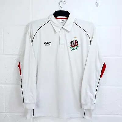 Cotton Traders England Rugby Polo Shirt Men's Size Large Vintage Long Sleeve Top • £24.99