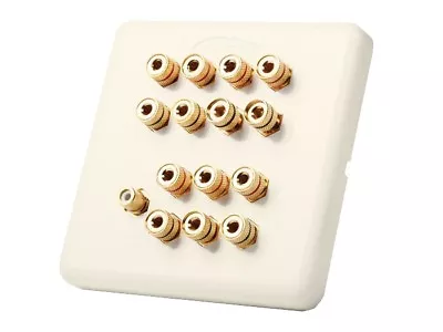 7.1 Surround Home Theater Speaker Wall Plate Banana Binding Post 2-Gang Ivory • $9.99