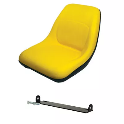 New Yellow HIGH BACK SEAT W/ Pivot Rod Bracket Fits John Deere 856 955 2210 • $178.99