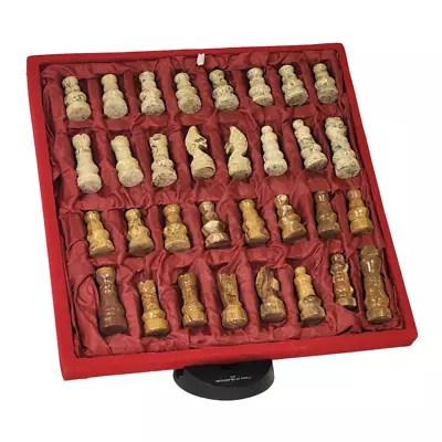 Marble Chess Pieces Only Handmade Chess Pieces With Storage Tray Coral & Red • $44.95