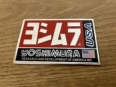 Yoshimura Metal Badge Exhaust Sticker Decal Heatproof 100mm X 65mm • $5.91