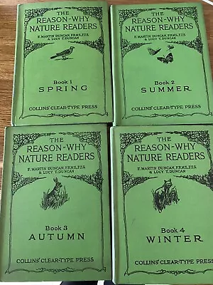 RARE - Set Of (4) Books ‘The Reason-Why Nature Readers’ By - F Martin Duncan • £12.99