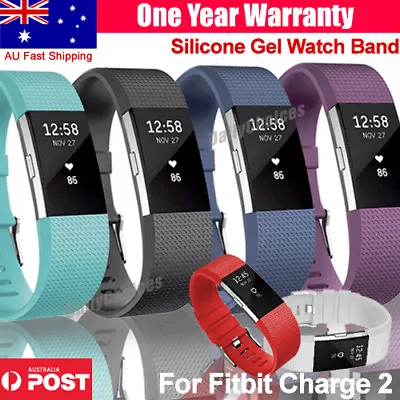 $3.95 • Buy Silicone Watch Wrist Sports Strap For Fitbit Charge 2 Band Wristband Replacement