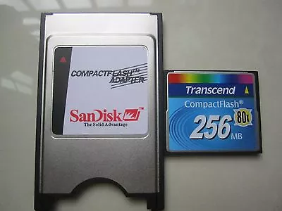 Transcend 256MB 80X Compact Flash +ATA PC Card PCMCIA Adapter JANOME Machines • $15