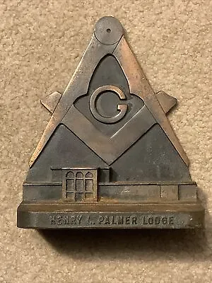 Freemasons Masonic Bookend Statue Henry L. Palmer Lodge 1963 Temple Dedication • $99.95