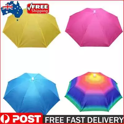 $9.19 • Buy Rain Umbrella Hat Foldable Outdoor Sun Shade Waterproof Fishing Headwear Cap