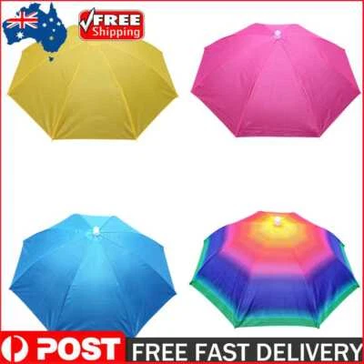 $9.19 • Buy Rain Umbrella Hat Foldable Outdoor Sun Shade Waterproof Fishing Headwear Cap
