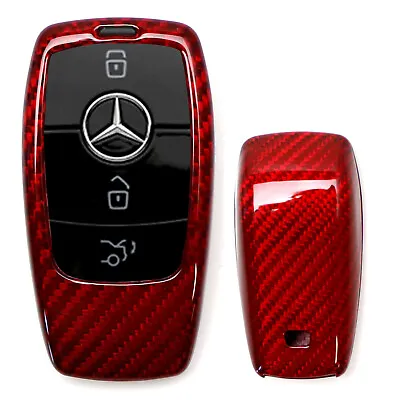 Real/Genuine Red Carbon Fiber Smart Key Fob Shell For Mercedes New A C E CLA CLS • $44.99