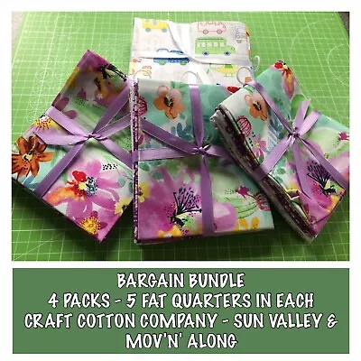 Bargain Job Lot 20 Fat Quarters In 4 Packs Craft Cotton Co Kids Crafts Sew Quilt • £15.99