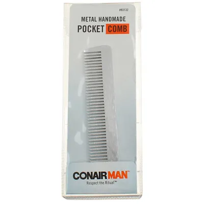 2 Pack Conair Man Aluminum Metal Handmade Pocket Comb • $12.18