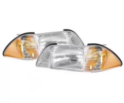 1987 - 93 Mustang Headlights Headlamps Front Parking Corner Lights 6 Pc Set Kit • $165